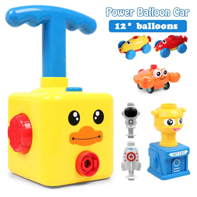 NEW Power Balloon Launch Tower Toys Puzzle  Air Power Balloon Car Science Experimen Toy