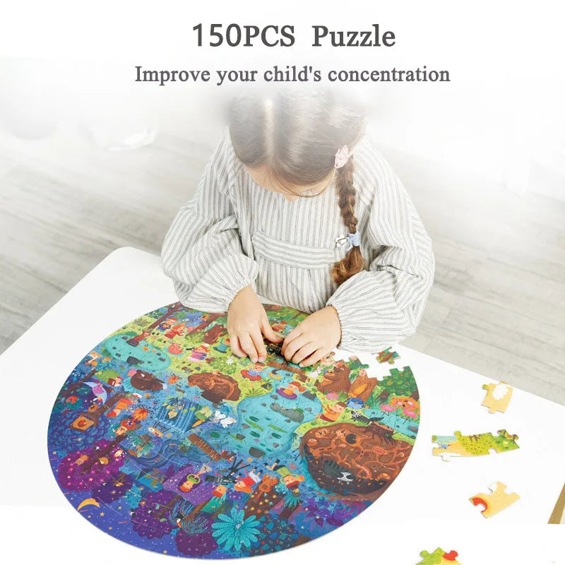 MiDeer Puzzle 150PCS Puzzles Toys Educational Toys Hand-painted Jigsaw Board Style Puzzles Box Set for Kids Gifts >3 Years Old