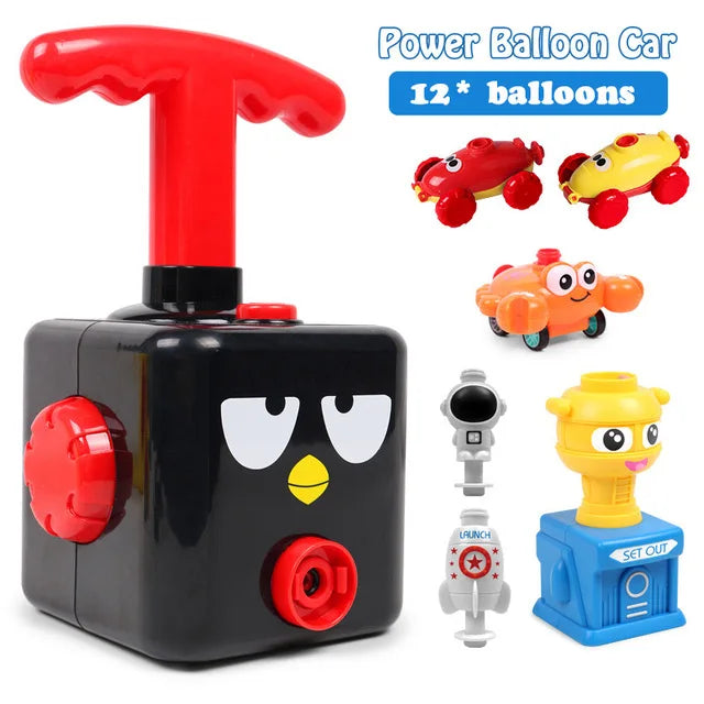 NEW Power Balloon Launch Tower Toys Puzzle  Air Power Balloon Car Science Experimen Toy