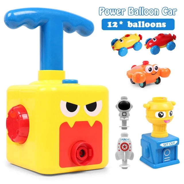 NEW Power Balloon Launch Tower Toys Puzzle  Air Power Balloon Car Science Experimen Toy