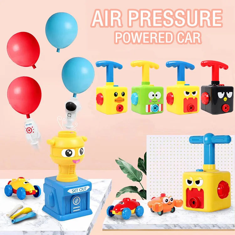 NEW Power Balloon Launch Tower Toys Puzzle  Air Power Balloon Car Science Experimen Toy