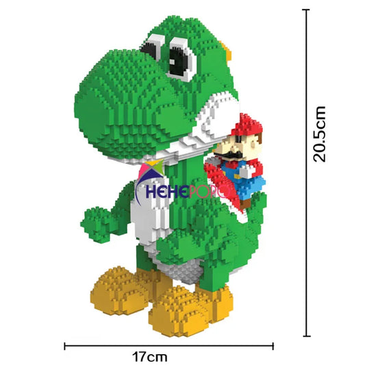 2000pcs 9020 Yoshi Mini Blocks Big Model Size Mario Blocks Anime DIY Micro Building Block Toys Auction Model Toy Kids Gifts