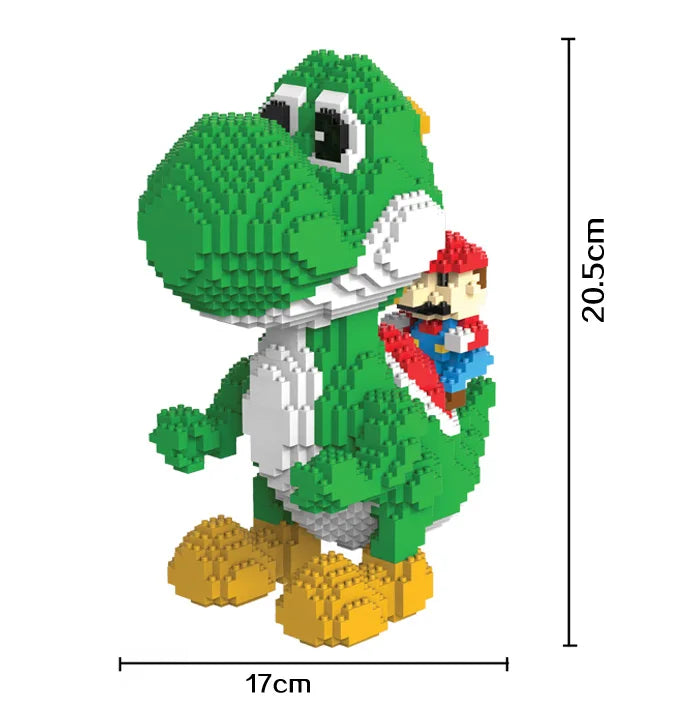 2000pcs 9020 Yoshi Mini Blocks Big Model Size Mario Blocks Anime DIY Micro Building Block Toys Auction Model Toy Kids Gifts