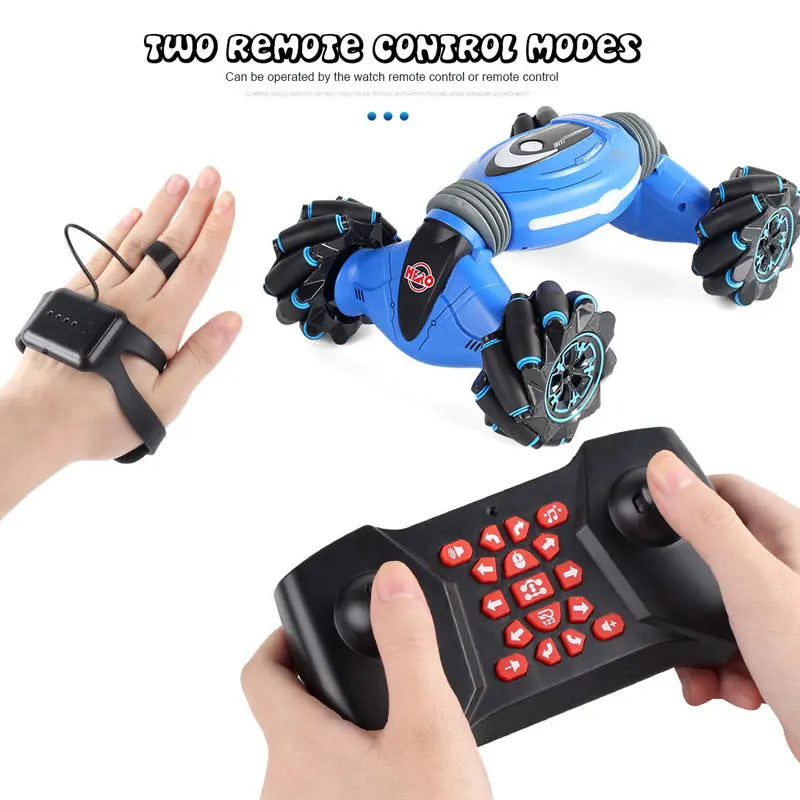 Remote Control Stunt Car Gesture Induction Twisting Off-Road Vehicle Light Music Drift Dancing Side Driving RC Toy Gift for Kids