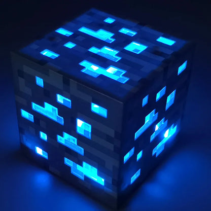 Night lights for children in the form of flasks with potions, cubes, and torches from the game Minecraft