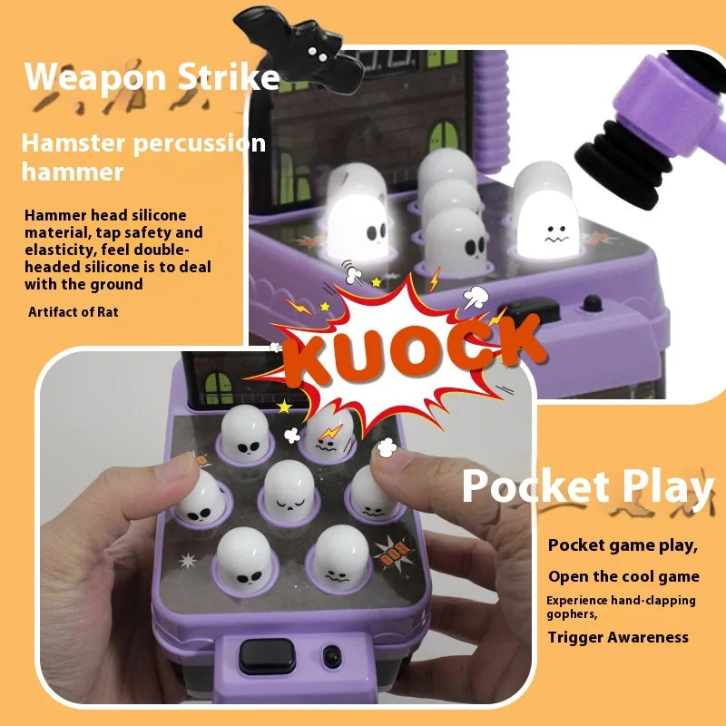 Christmas and Halloween themed Whack hammer toy for kids.