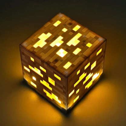 Night lights for children in the form of flasks with potions, cubes, and torches from the game Minecraft