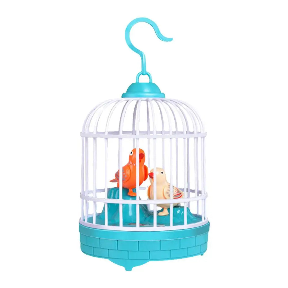 Talking Electric Bird Inductive Sound Control Birdcage Toy Educational Birdcage Voice Kids Pet Novelty Funny Simulation Gif L0R1